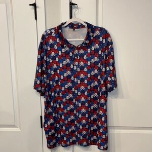Men's Blue and Red USF boob Shirt